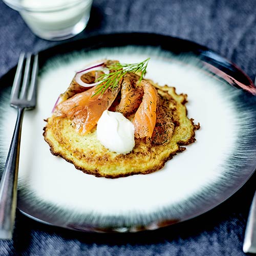 galettes pommes de terre et saumon gravlax Balik