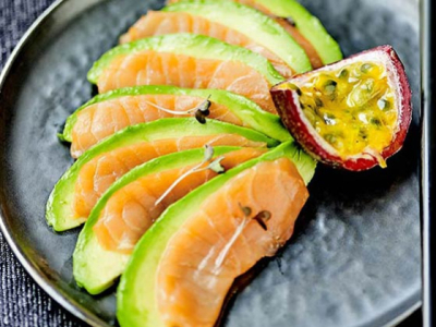 Ceviche de Saumon, avocat et fruits de la passion